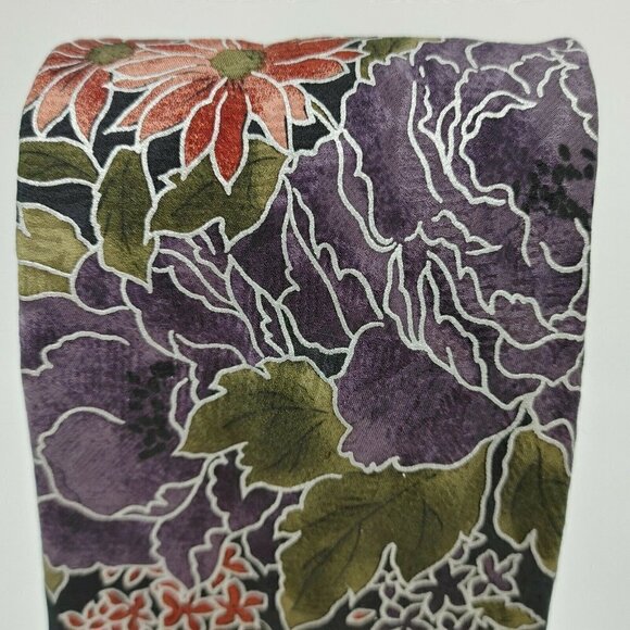 Croft & Barrow Mens Multicolor Floral Print Pointed Neck Tie Size 58 x 4 Inch - Picture 4 of 6